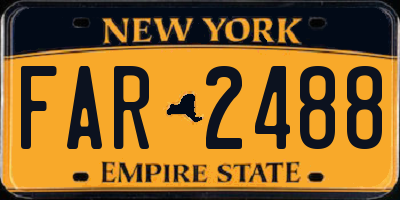 NY license plate FAR2488