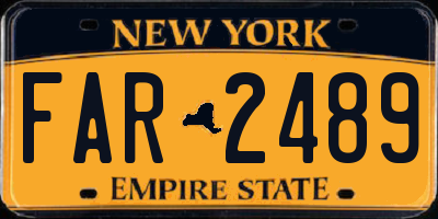 NY license plate FAR2489