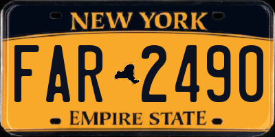 NY license plate FAR2490