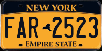 NY license plate FAR2523