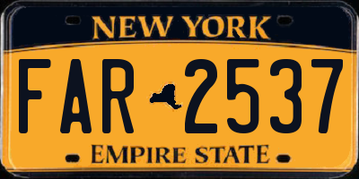 NY license plate FAR2537