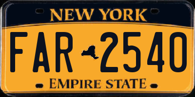 NY license plate FAR2540