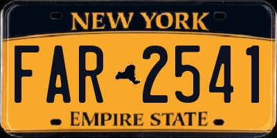NY license plate FAR2541