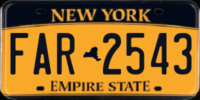 NY license plate FAR2543