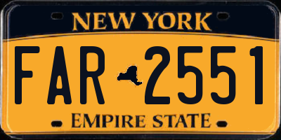 NY license plate FAR2551