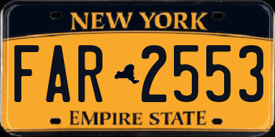 NY license plate FAR2553