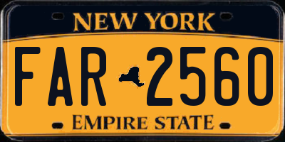 NY license plate FAR2560