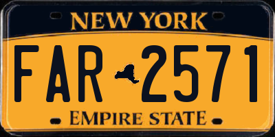 NY license plate FAR2571