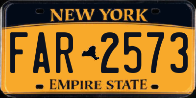 NY license plate FAR2573