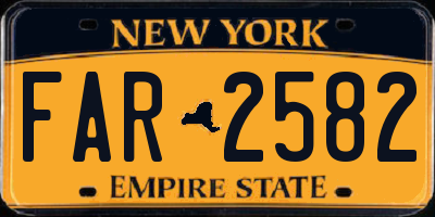 NY license plate FAR2582