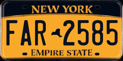 NY license plate FAR2585