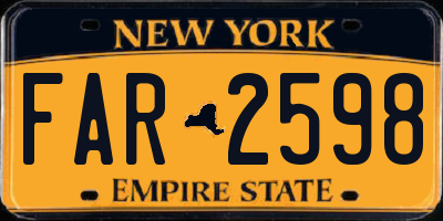 NY license plate FAR2598