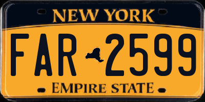 NY license plate FAR2599