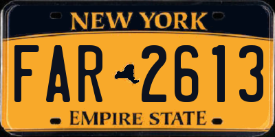 NY license plate FAR2613