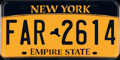 NY license plate FAR2614