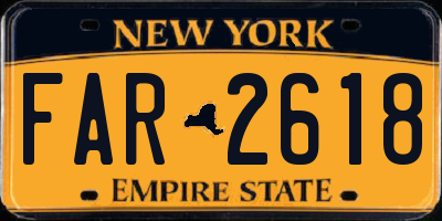 NY license plate FAR2618