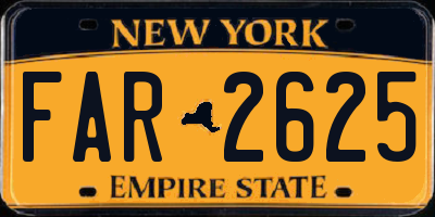 NY license plate FAR2625