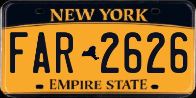 NY license plate FAR2626