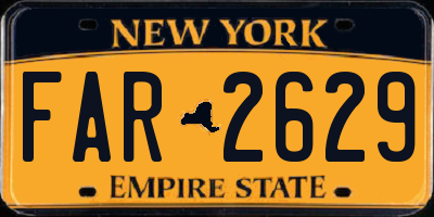 NY license plate FAR2629