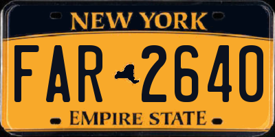 NY license plate FAR2640