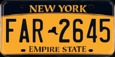 NY license plate FAR2645
