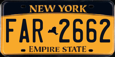 NY license plate FAR2662