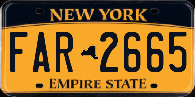 NY license plate FAR2665