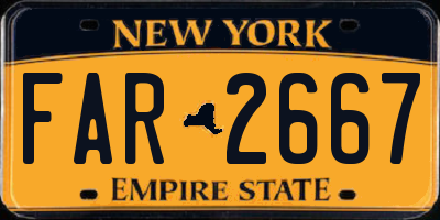 NY license plate FAR2667