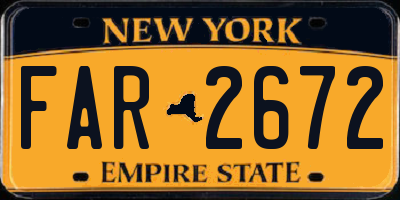 NY license plate FAR2672