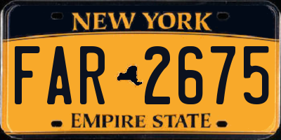 NY license plate FAR2675