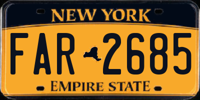 NY license plate FAR2685