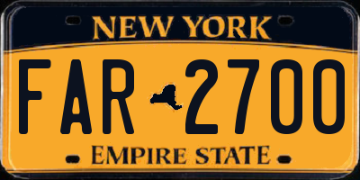 NY license plate FAR2700