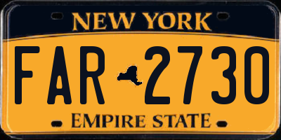 NY license plate FAR2730