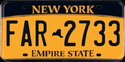 NY license plate FAR2733