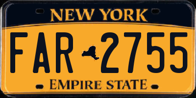 NY license plate FAR2755