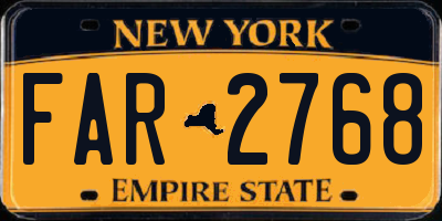 NY license plate FAR2768