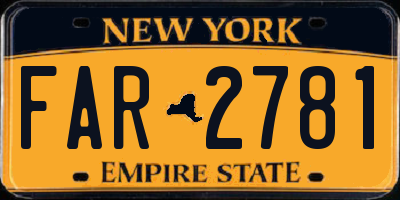 NY license plate FAR2781