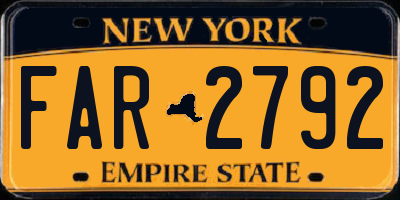 NY license plate FAR2792
