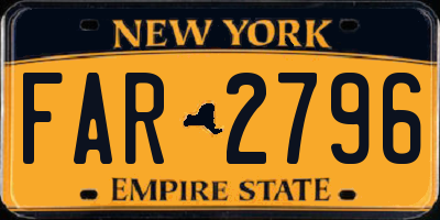 NY license plate FAR2796