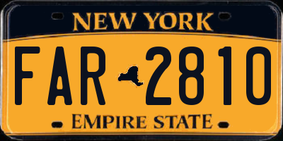 NY license plate FAR2810
