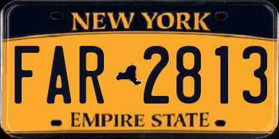 NY license plate FAR2813