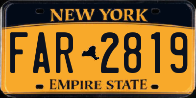 NY license plate FAR2819