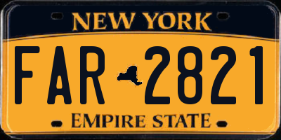 NY license plate FAR2821