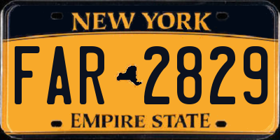 NY license plate FAR2829