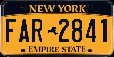 NY license plate FAR2841