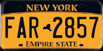 NY license plate FAR2857