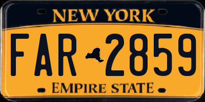 NY license plate FAR2859