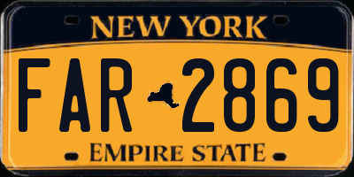 NY license plate FAR2869