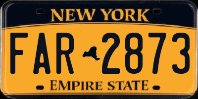 NY license plate FAR2873