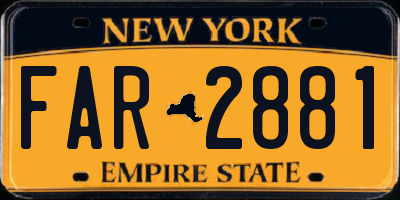 NY license plate FAR2881